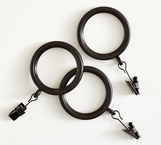 Slim Quiet-Glide Curtain Clip Rings - Set of 10