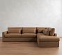 Westwood Square Arm Deep Seat Leather Return Bumper Sectional (122"-134")