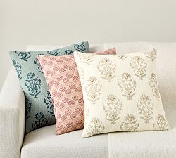 Avani Floral Block Print Reversible Pillow Cover