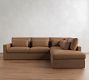 Westwood Square Arm Deep Seat Leather Return Bumper Sectional (122"-134")