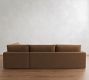 Westwood Square Arm Deep Seat Leather Return Bumper Sectional (122"-134")