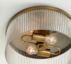 Cooper Ribbed Glass Flush Mount (14")