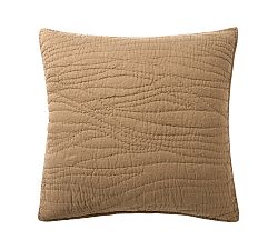 Open Box: Belgian Flax Linen Handcrafted Quilted Shams, Euro, Set of 2 - Bronze
