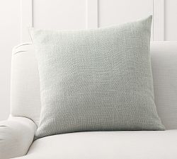 Open Box: Belgian Linen Pillow Cover, 24" - Mineral Blue
