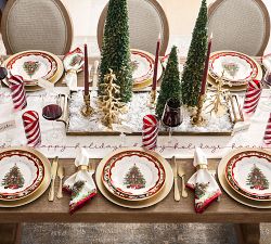 Nostalgic Christmas Icon Embroidered Cotton Twill Napkins - Set of 4