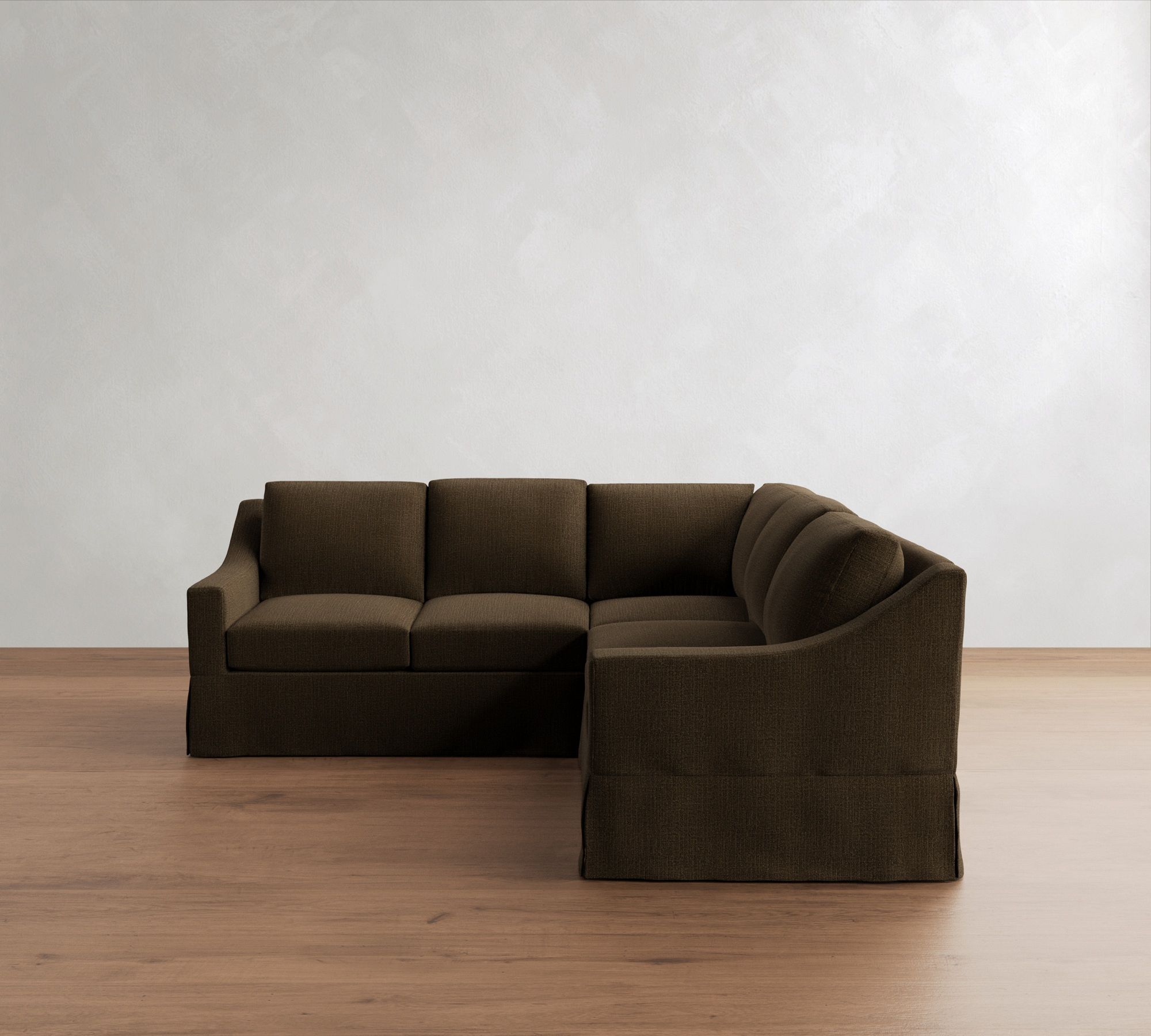 York Slope Arm Slipcovered 3-Piece L-Shaped Sectional (92")