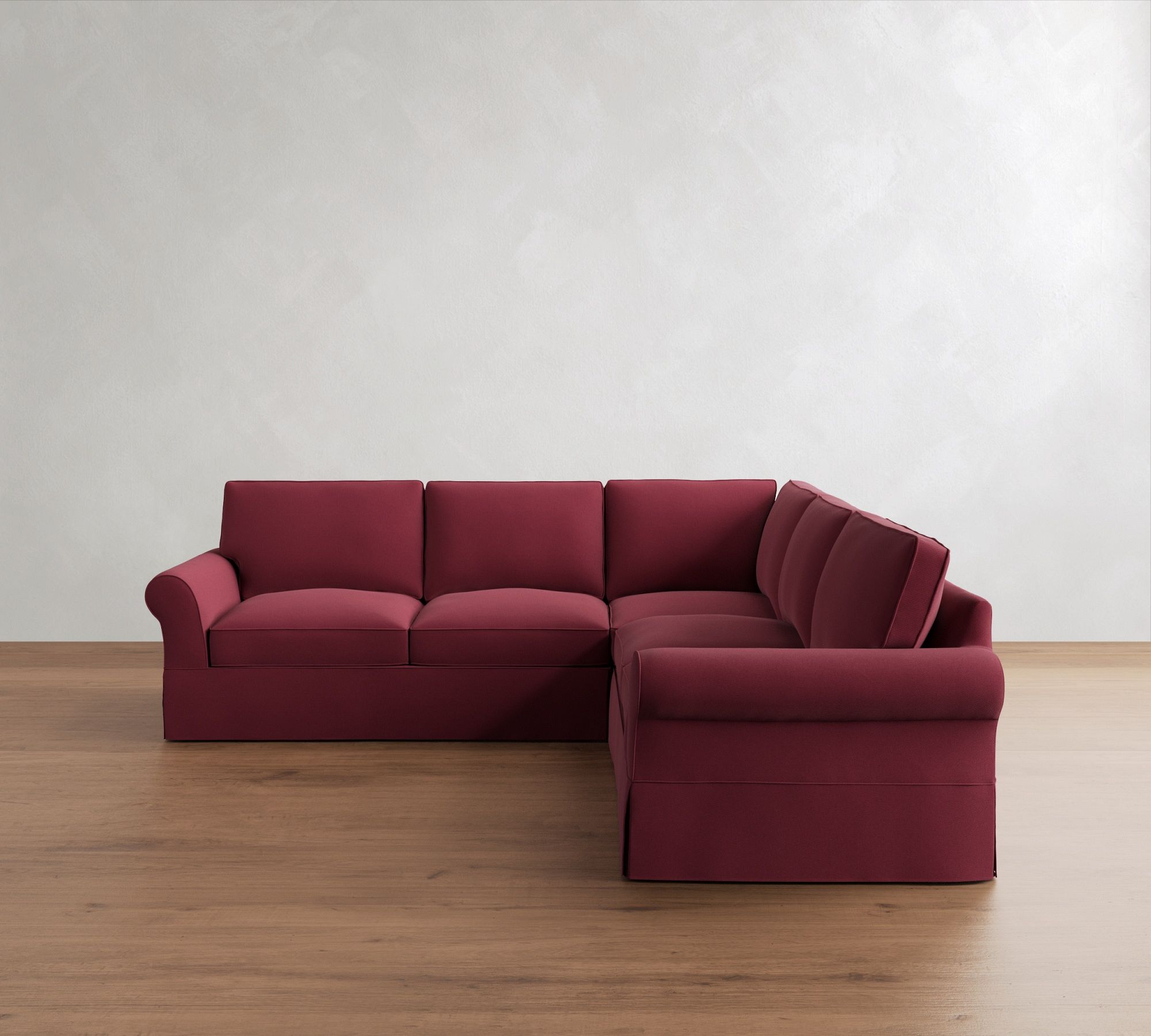 PB Comfort Roll Arm Slipcovered 3-Piece L-Shaped Sectional (108")