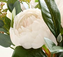Faux Composed Peony &amp; Magnolia Arrangement