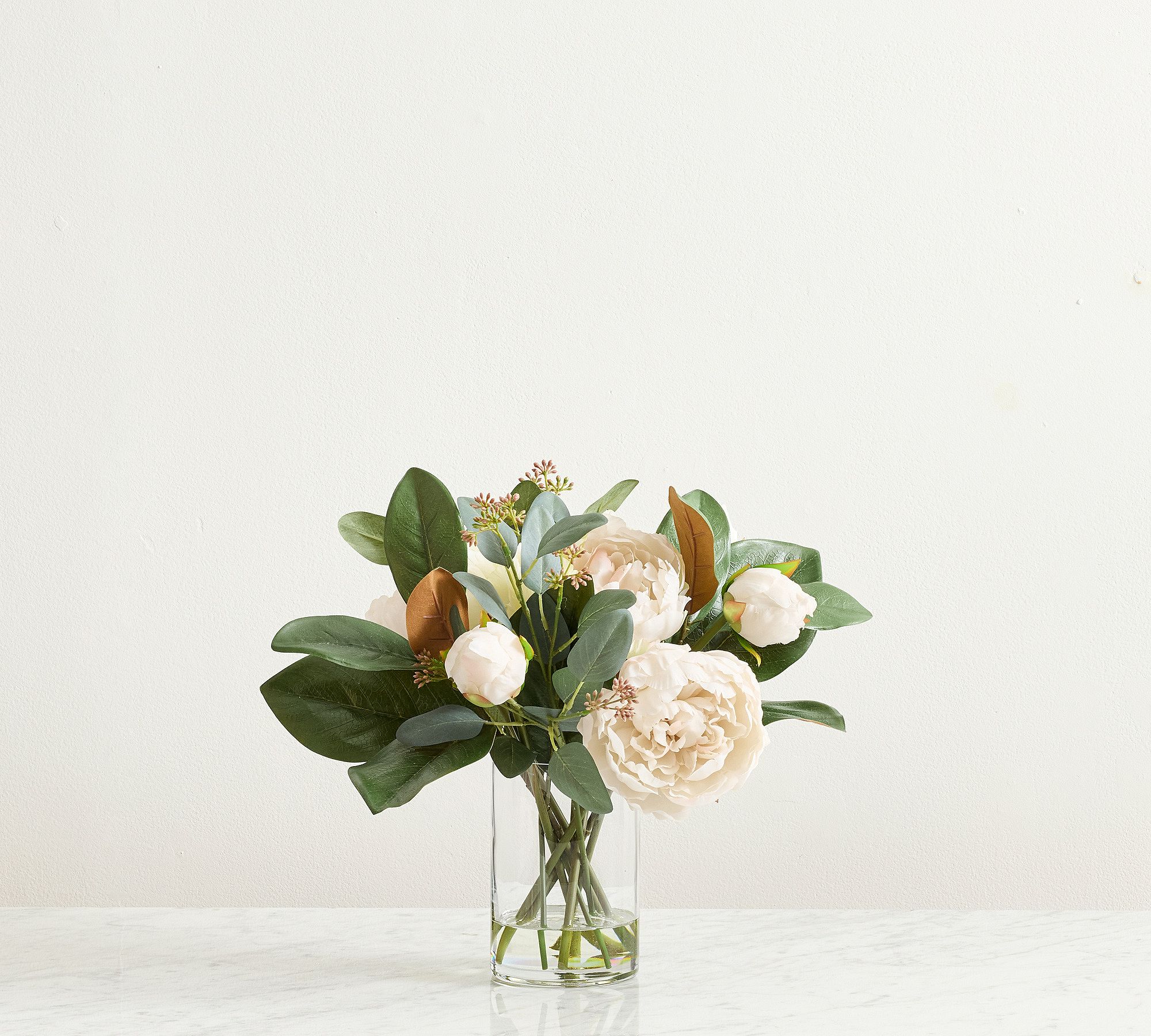 Faux Composed Peony & Magnolia Arrangement