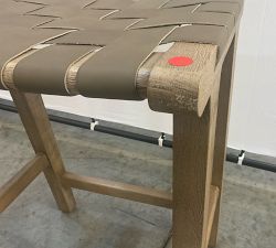 Open Box: Fenton Woven Backless Leather Counter Stool (24.5") - Legacy Taupe, Seadrift