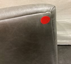 Open Box: Jake Leather Dining Side Chair - Gravel Pewter, Blackened Oak