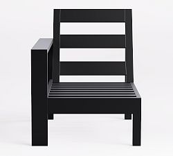 Open Box: Malibu Metal Outdoor Left-Arm Chair Frame - Black