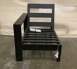 Open Box: Malibu Metal Outdoor Left-Arm Chair Frame - Black