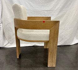 Open Box: Modern Farmhouse Dining Armchair - Performance Boucle Oatmeal, Fog