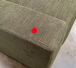 Open Box: Turner Square Arm Upholstered Small Armchair (36") - Performance Heathered Tweed Evergreen