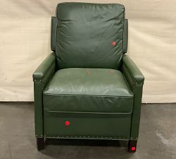 Open Box: Tyler Square Arm Tall Manual Recliner with Nailheads (41") - Vintage Hunter, Espresso