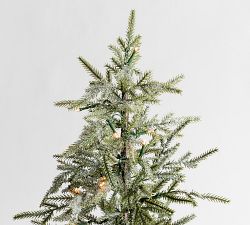 Faux Lit Flocked Tree