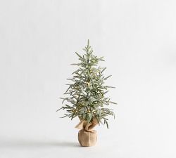 Faux Lit Flocked Tree