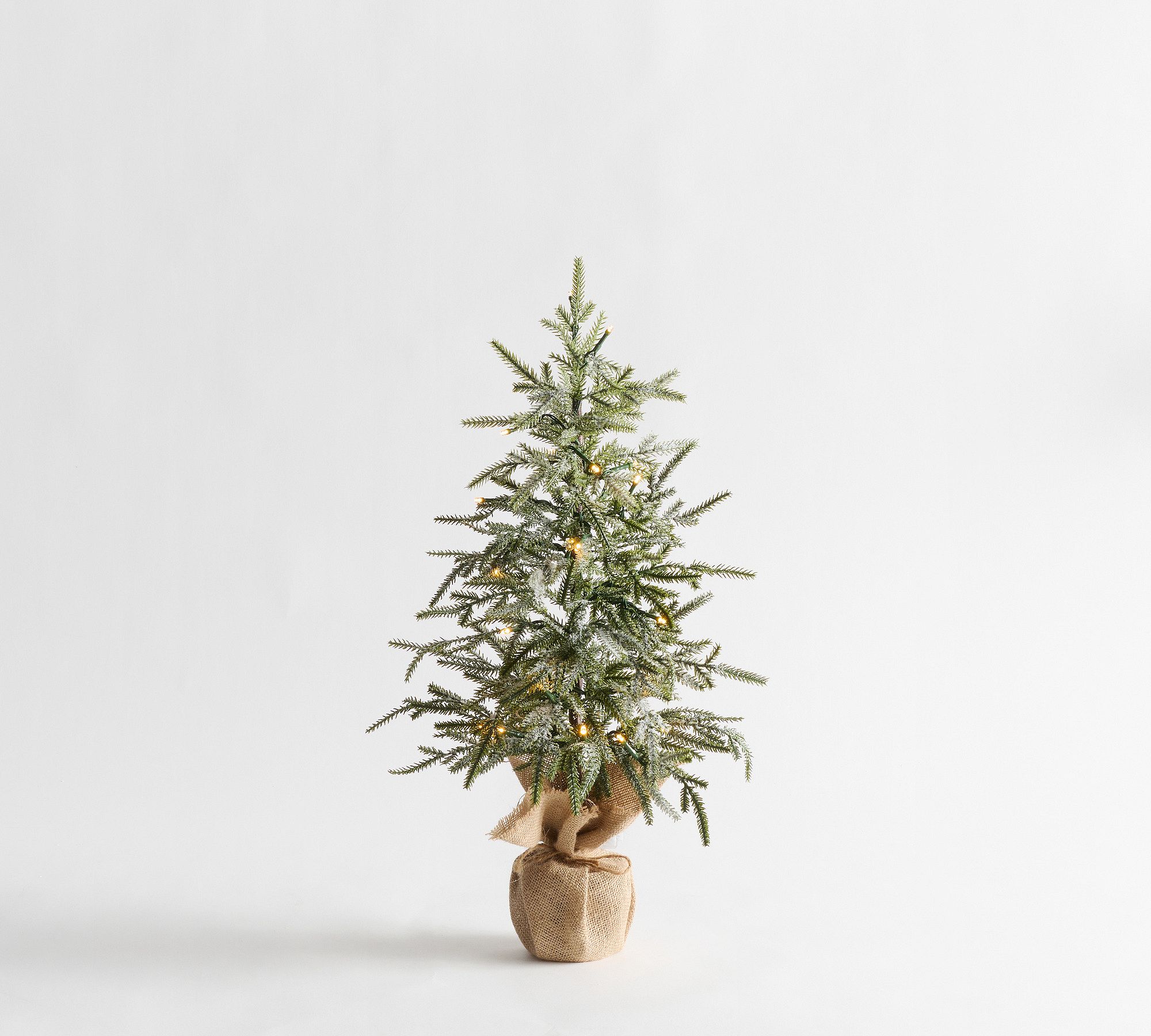 Faux Lit Flocked Tree