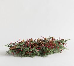 Faux Pinecone &amp; Red Berry Centerpiece