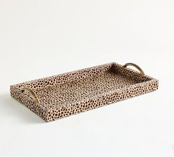 Cheetah Print Oak Wood Tray
