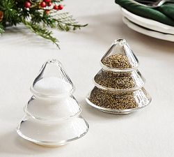 Glass Tree Salt &amp; Pepper Shakers - Set of 2
