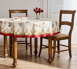 Nostalgic Christmas Round Cotton Tablecloth