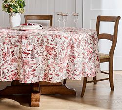 Woodland Stag Round Cotton Tablecloth