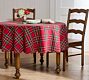 Stewart Plaid Scalloped Round Cotton Tablecloth