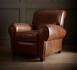 Manhattan Roll Arm Leather Recliner