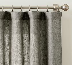 Open Box: Belgian Flax Linen Unlined Curtain (50"W x 84"L) - Dark Forest