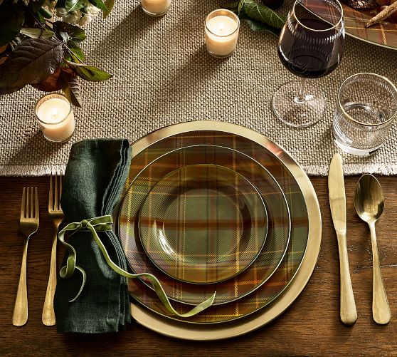 Woodrow Plaid Stoneware Dinner Plates - Set of 4