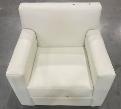 Open Box: Ashby Leather Armchair - Signature Chalk, Espresso Feet