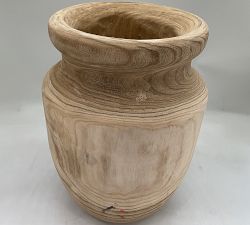 Open Box: Handcrafted Laguna Wooden Vase, Small (13.5"W x 17.75"H)