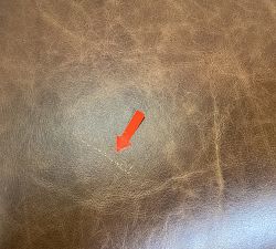 Open Box: Irving Leather Storage Ottoman - Coffee, Statesville Molasses