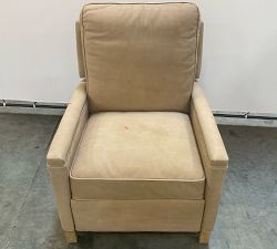 Open Box: Tyler Square Arm Leather Manual Tall Recliner without Nailheads (41") - Nubuck Wheat, Seadrift