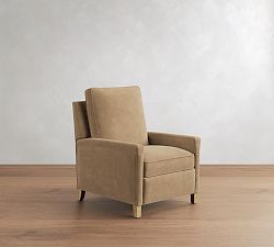 Open Box: Tyler Square Arm Leather Manual Tall Recliner without Nailheads (41") - Nubuck Wheat, Seadrift