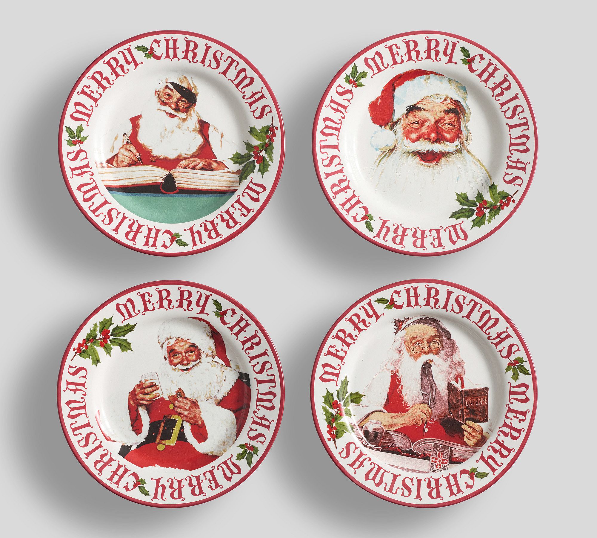 Norman Rockwell Stoneware Appetizer Plates - Set of 4
