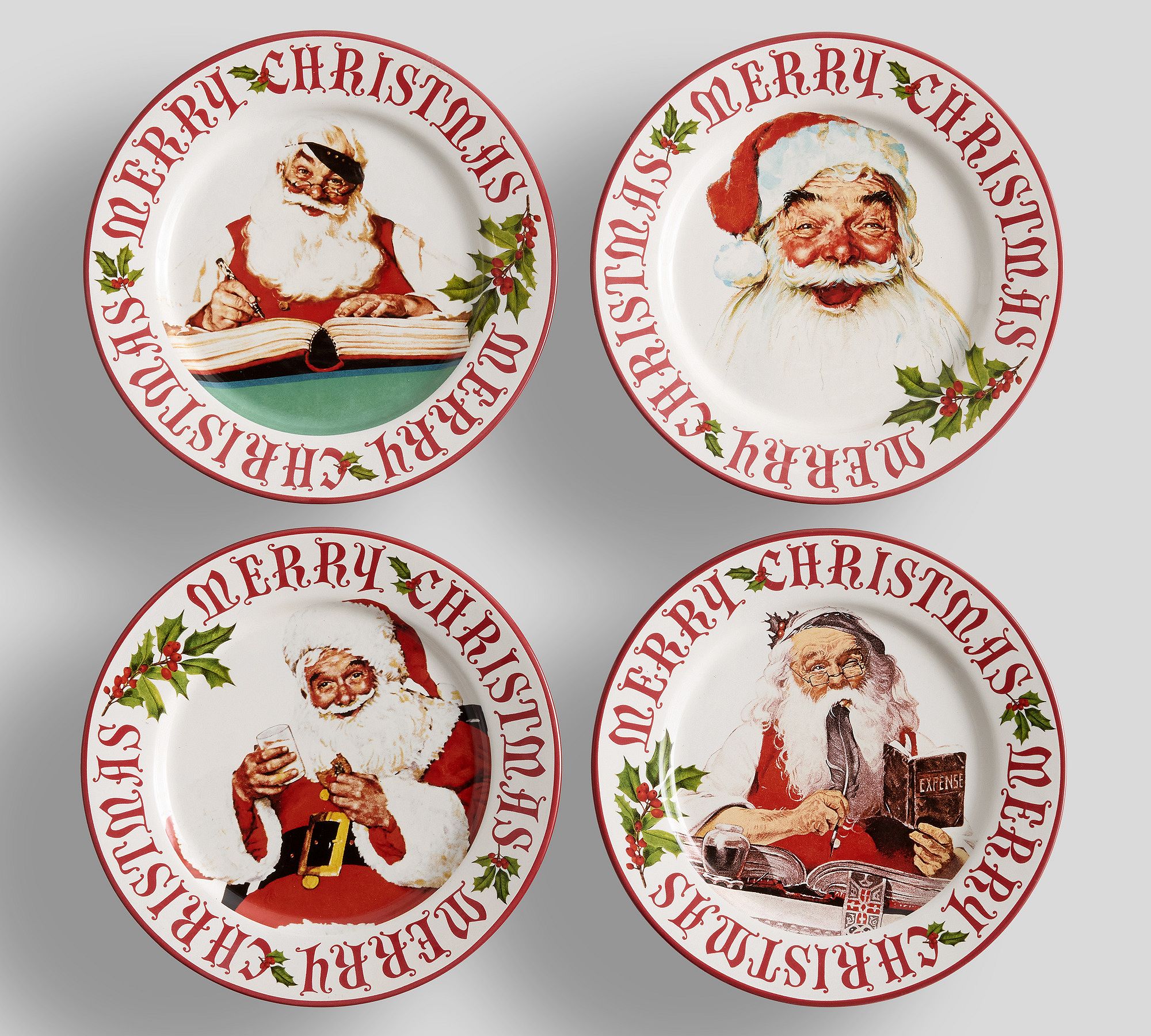 Norman Rockwell Stoneware Salad Plates - Set of 4