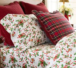 Norman Rockwell Ribbons &amp; Holly Pillowcases - Set of 2