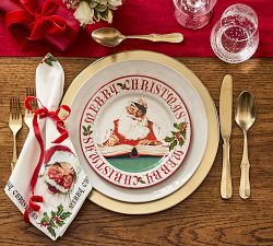 Norman Rockwell Stoneware Salad Plates - Set of 4