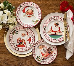 Norman Rockwell Stoneware Salad Plates - Set of 4