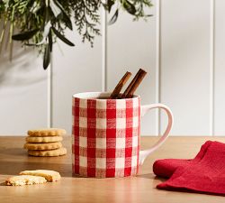 Gingham Stoneware Mug