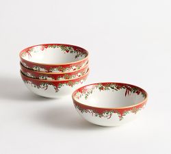 Nostalgic Christmas Stoneware Cereal Bowls - Set of 4