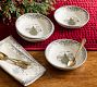 Vintage Christmas Stoneware Cereal Bowls - Set of 4