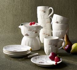 Whistler Chalet Embossed Stoneware Fondue Pot