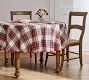 Stewart Plaid Scalloped Round Cotton Tablecloth