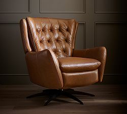 Wells Tufted Leather Swivel Recliner
