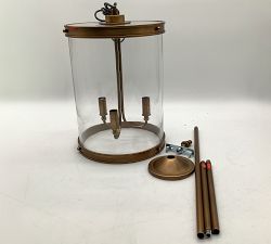 Open Box: Belvedere Metal Round Indoor/Outdoor Lantern Pendant (13") - Vintage Brass