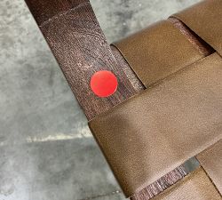 Open Box: Fenton Leather Counter Stool (24"H) - Statesville Toffee,  Coffee Bean Legs